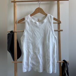 Pact White Ribbed Tank